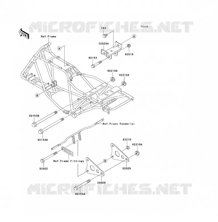 SUPPORT MOTEUR Kawasaki QUAD 250 2007 KLF250  KLF250A7F