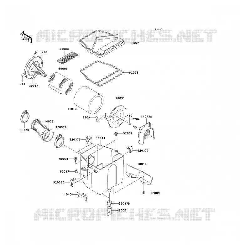 FILTRE A AIR Kawasaki QUAD 250 2007 KLF250  KLF250A7F