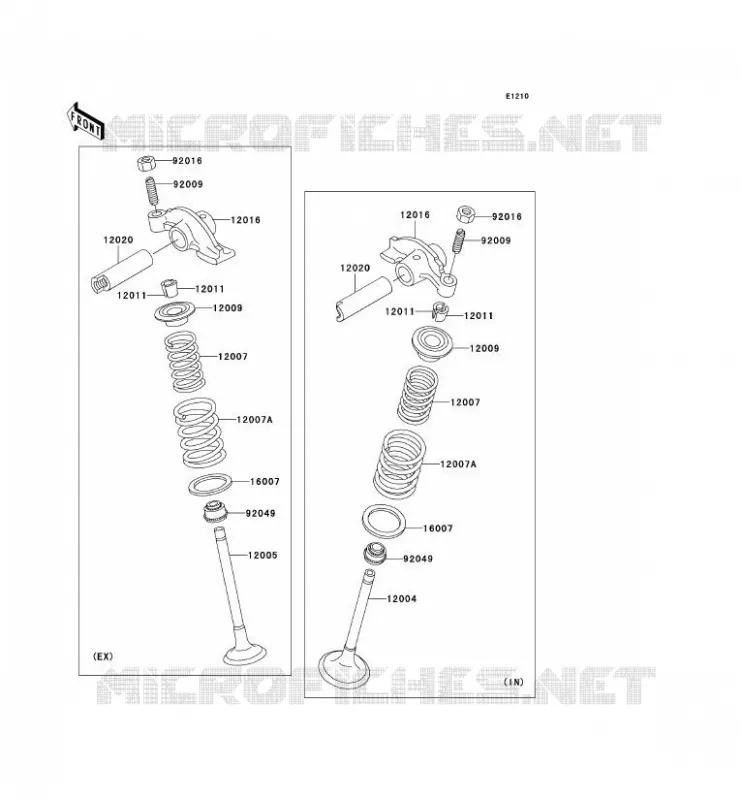 SOUPAPE Kawasaki QUAD 250 2007 KLF250  KLF250A7F