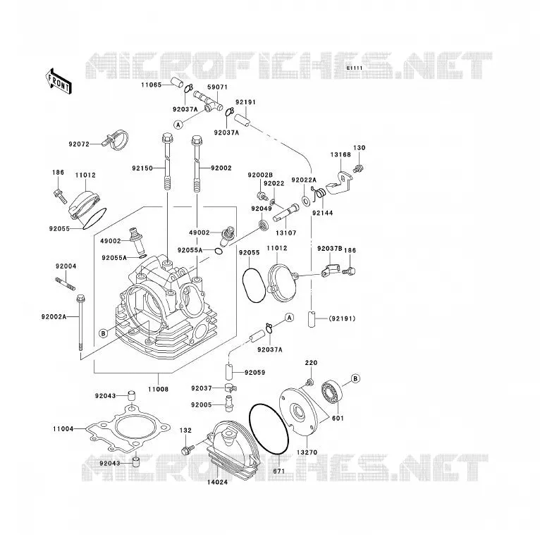 CULASSE Kawasaki QUAD 250 2007 KLF250  KLF250A7F