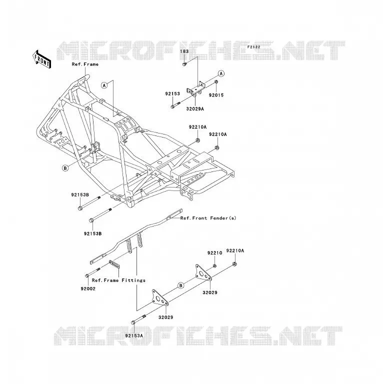 SUPPORT MOTEUR Kawasaki QUAD 250 2007 KLF250  KLF250A7F