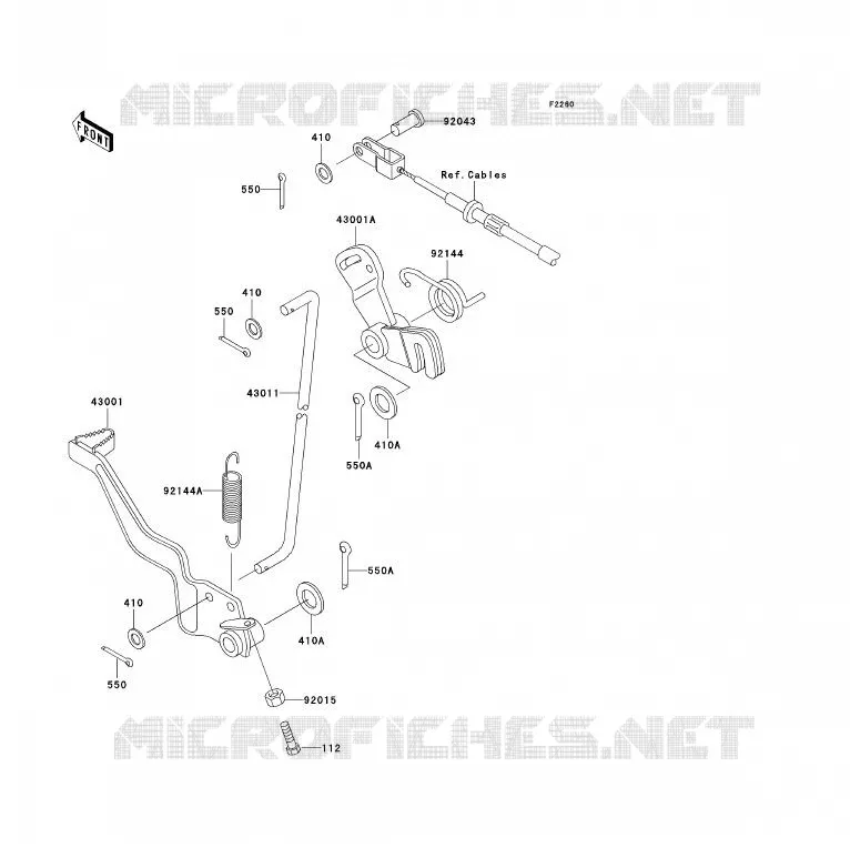 PEDALE DE FREIN Kawasaki QUAD 250 2008 KLF250  KLF250A8F