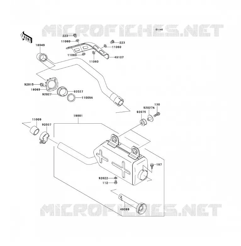 &Eacute;CHAPPEMENT Kawasaki QUAD 250 2009 KLF250  KLF250A9F