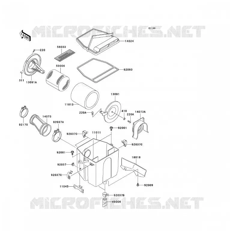 FILTRE A AIR Kawasaki QUAD 250 2009 KLF250  KLF250A9F
