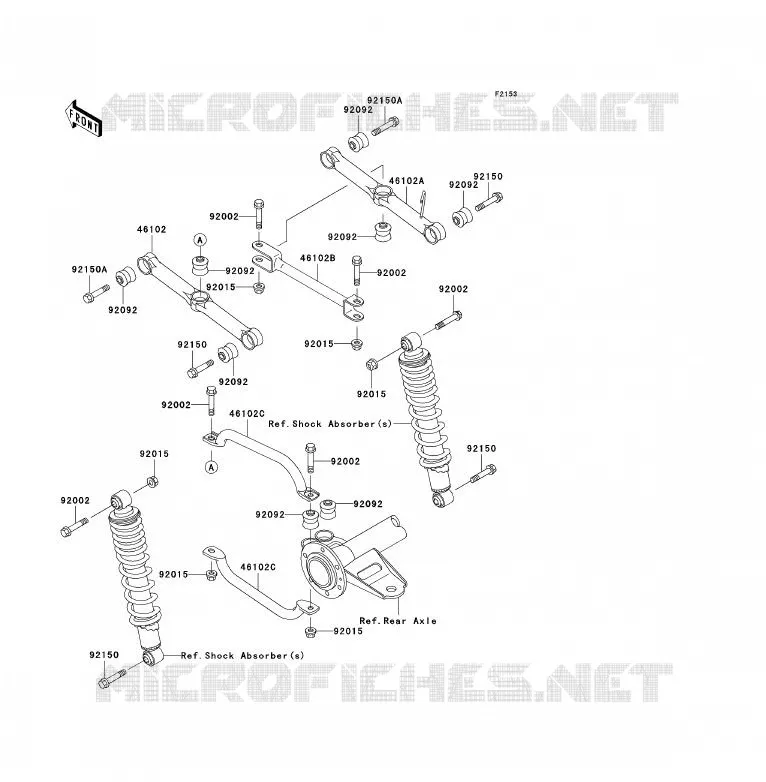 SUSPENSION ARRI&Egrave;RE Kawasaki QUAD 250 2009 KLF250  KLF250A9F