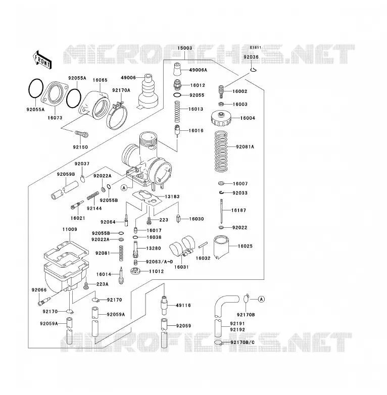 CARBURATEUR Kawasaki QUAD 250 2009 KLF250  KLF250A9F