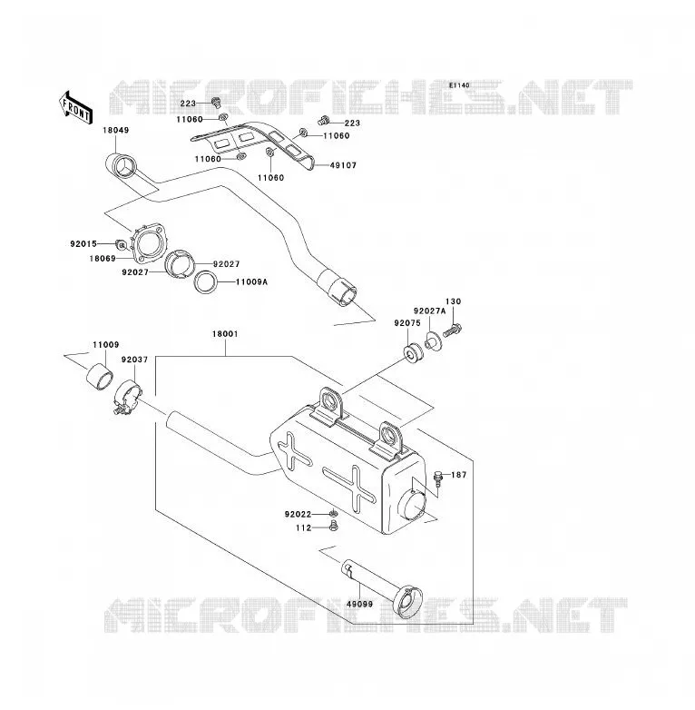 &Eacute;CHAPPEMENT Kawasaki QUAD 250 2009 KLF250  KLF250A9F