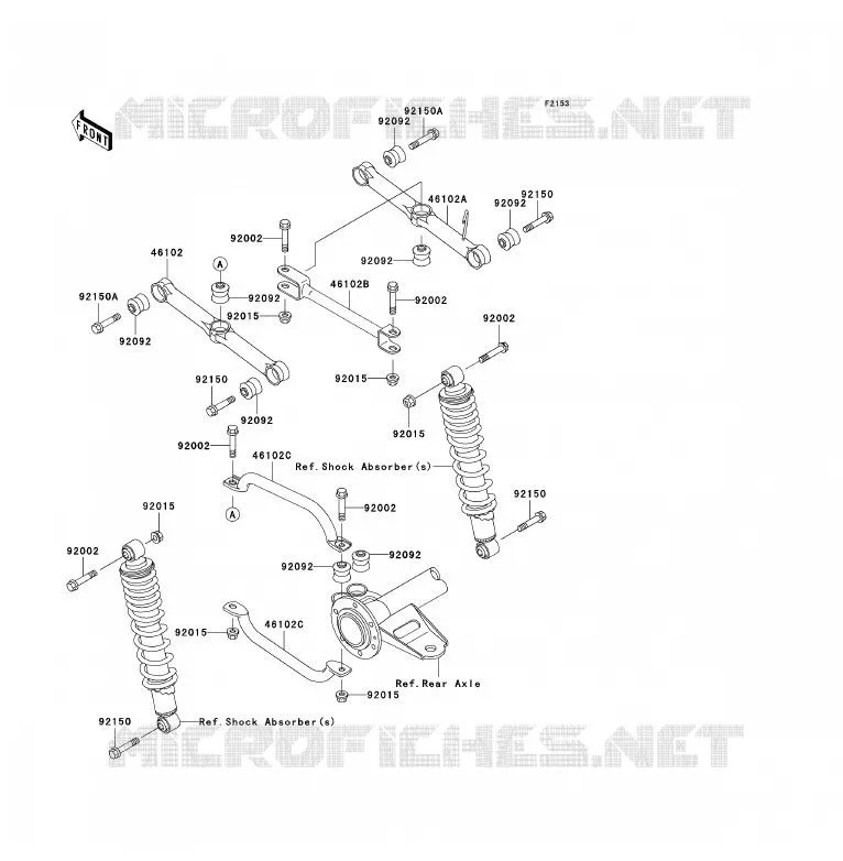 SUSPENSION ARRI&Egrave;RE Kawasaki QUAD 250 2009 KLF250  KLF250A9F