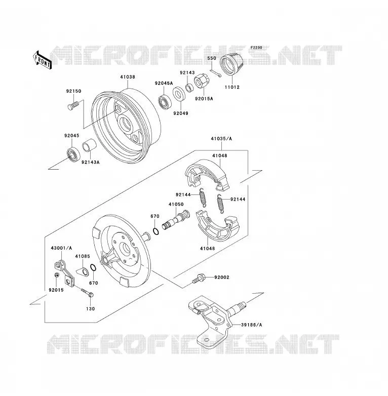 MOYEU AVANT Kawasaki QUAD 250 2010 KLF250  KLF250AAF