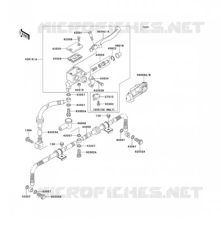 MAITRE CYLINDRE AV Kawasaki QUAD 300 1997 KLF300  KLF300-B10