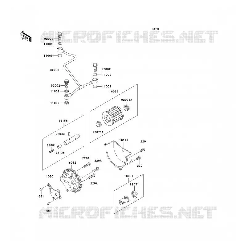 POMPE A HUILE Kawasaki QUAD 300 1997 KLF300  KLF300-B10