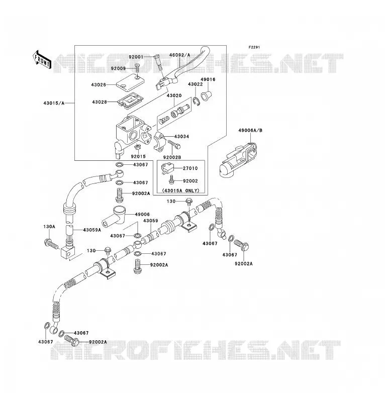 MAITRE CYLINDRE AV Kawasaki QUAD 300 1998 KLF300  KLF300-B11