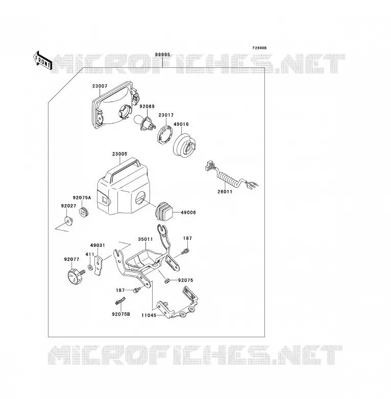 PIECE EN OPTION(PHARE) Kawasaki QUAD 300 1998 KLF300  KLF300-B11