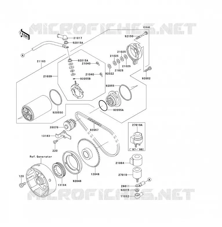 D&Eacute;MARREUR Kawasaki QUAD 300 2000 KLF300  KLF300-B13