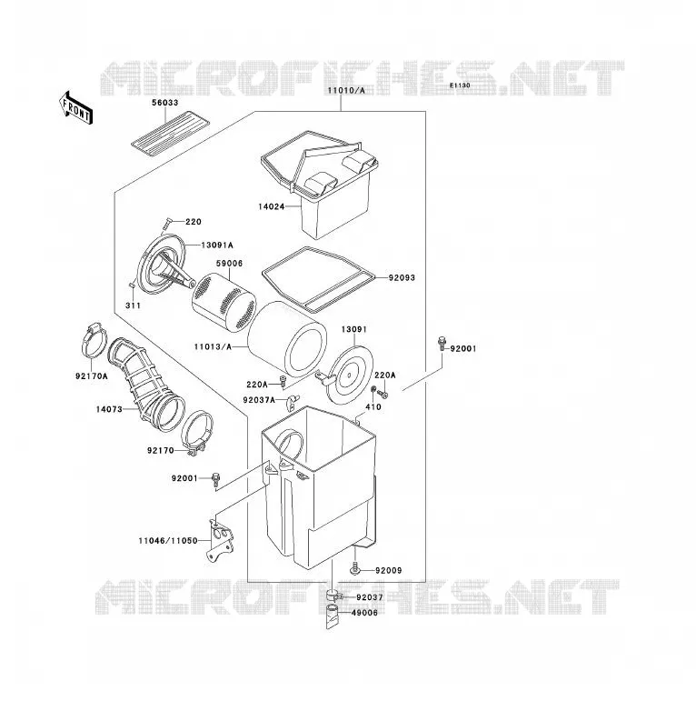 FILTRE A AIR Kawasaki QUAD 300 2000 KLF300  KLF300-B13