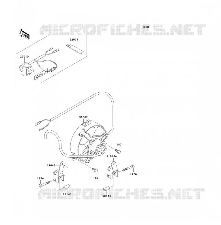 REFROIDISSEMENT Kawasaki QUAD 300 2000 KLF300  KLF300-B13