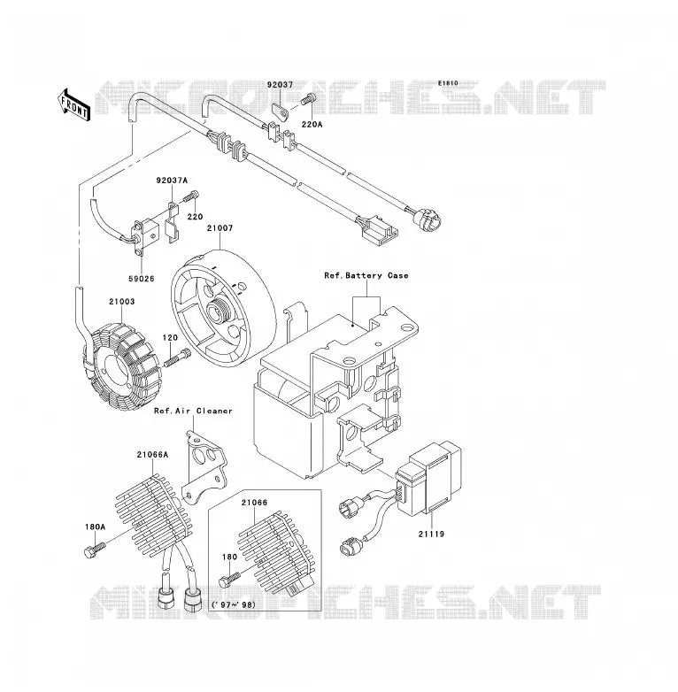 G&Eacute;N&Eacute;RATEUR Kawasaki QUAD 300 2000 KLF300  KLF300-B13