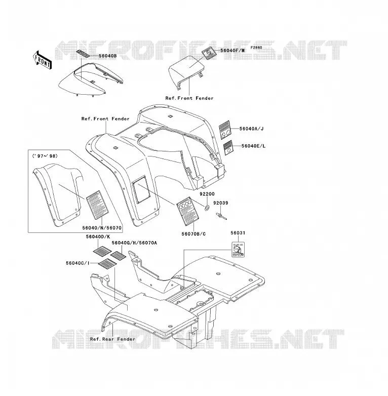 LABEL Kawasaki QUAD 300 2000 KLF300  KLF300-B13