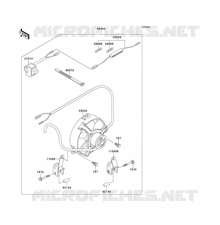 PIECE EN OPTION(CN)(VENTILATEUR) Kawasaki QUAD 300 2000 KLF300  KLF300-B13