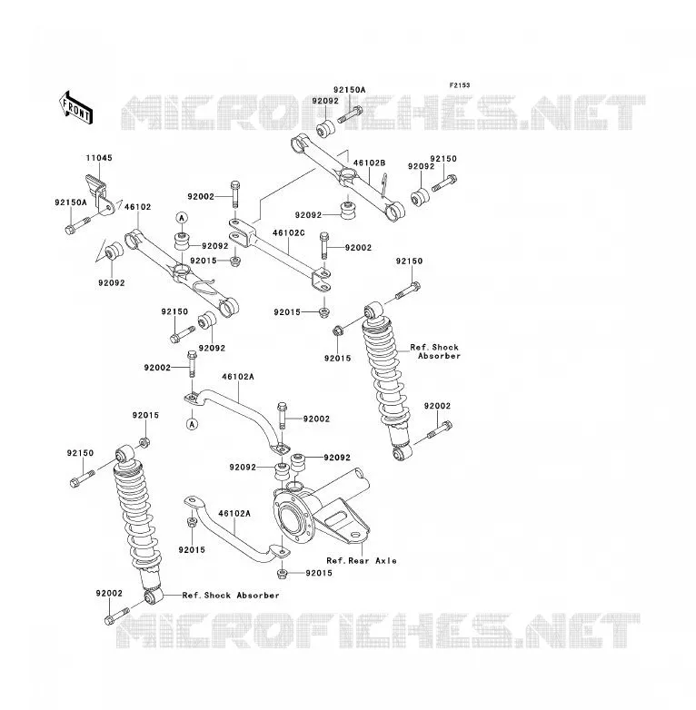 SUSPENSION ARRI&Egrave;RE Kawasaki QUAD 300 2000 KLF300  KLF300-B13