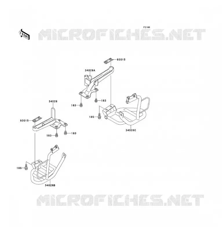 REPOSE PIED Kawasaki QUAD 300 2001 KLF300  KLF300-B14