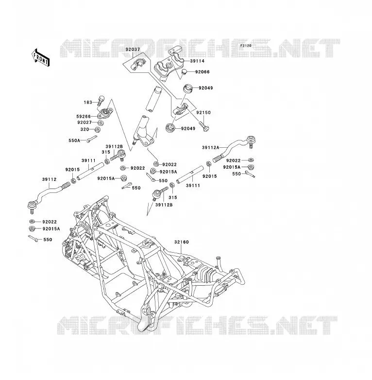 CH&Acirc;SSIS Kawasaki QUAD 300 2002 KLF300  KLF300-B15
