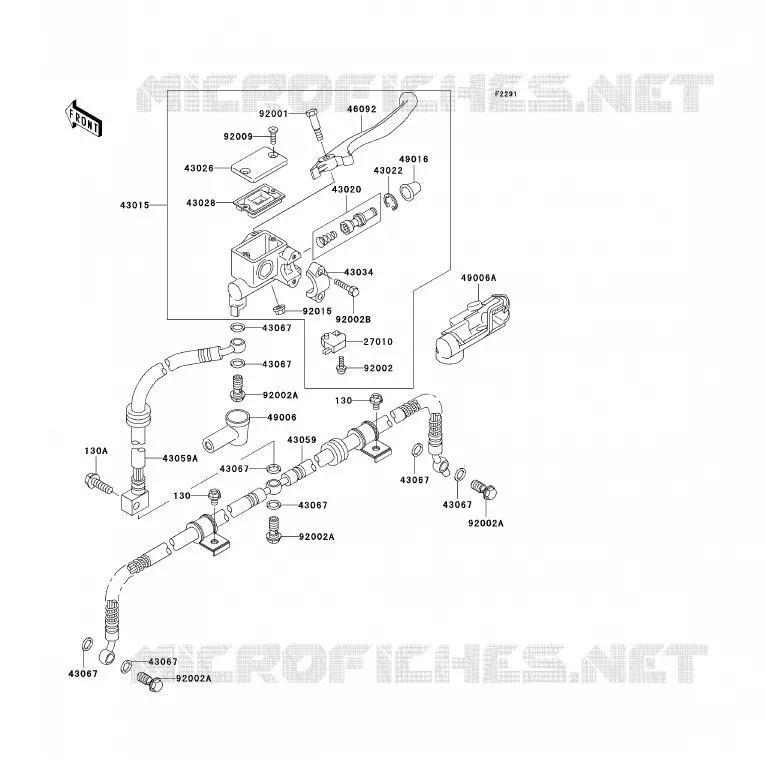 MAITRE CYLINDRE AV Kawasaki QUAD 300 2002 KLF300  KLF300-B15