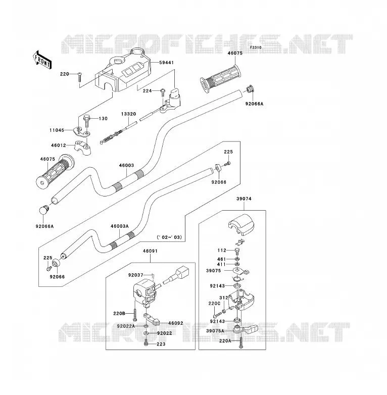 GUIDON Kawasaki QUAD 300 2002 KLF300  KLF300-B15