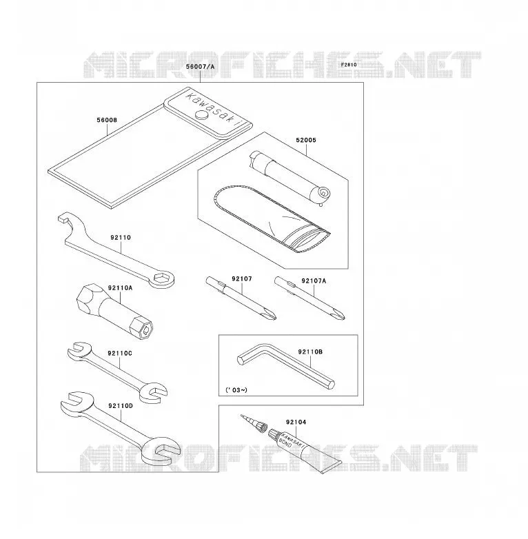 OUTIL UTILISATEUR Kawasaki QUAD 300 2003 KLF300  KLF300-B16