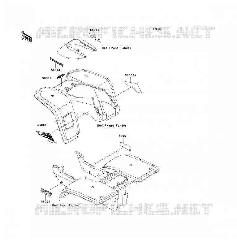 STICKER (AS)(VERT) Kawasaki QUAD 300 2003 KLF300  KLF300-B16