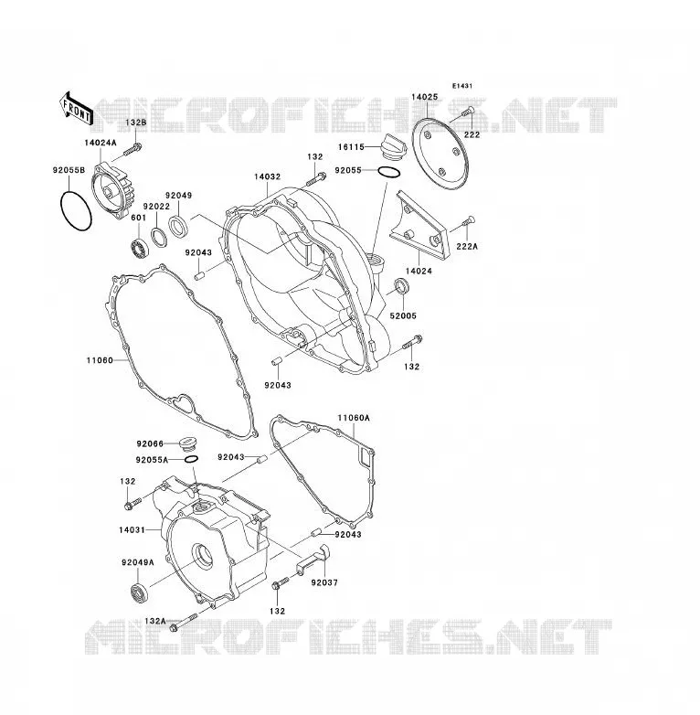 COUVERCLES MOTEUR Kawasaki QUAD 300 2003 KLF300  KLF300-B16