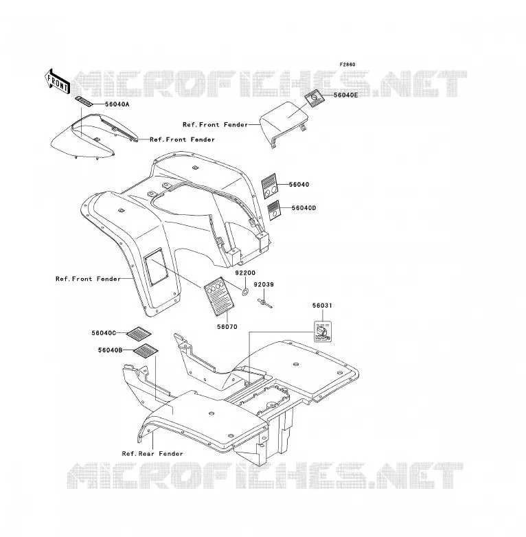 LABEL Kawasaki QUAD 300 2003 KLF300  KLF300-B16