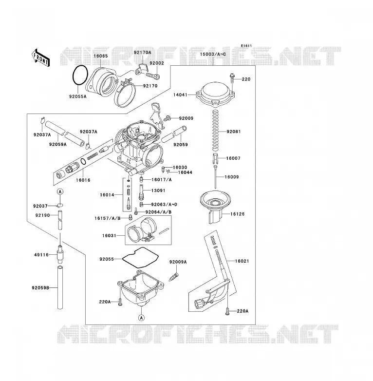 CARBURATEUR Kawasaki QUAD 300 2003 KLF300  KLF300-B16