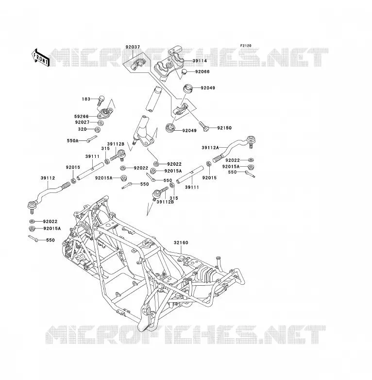 CH&Acirc;SSIS Kawasaki QUAD 300 2003 KLF300  KLF300-B16