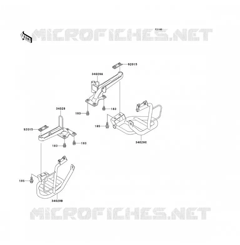 REPOSE PIED Kawasaki QUAD 300 2003 KLF300  KLF300-B16