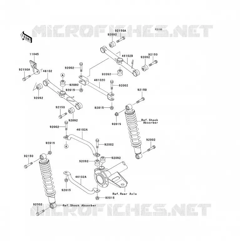 SUSPENSION ARRI&Egrave;RE Kawasaki QUAD 300 2004 KLF300  KLF300-B17