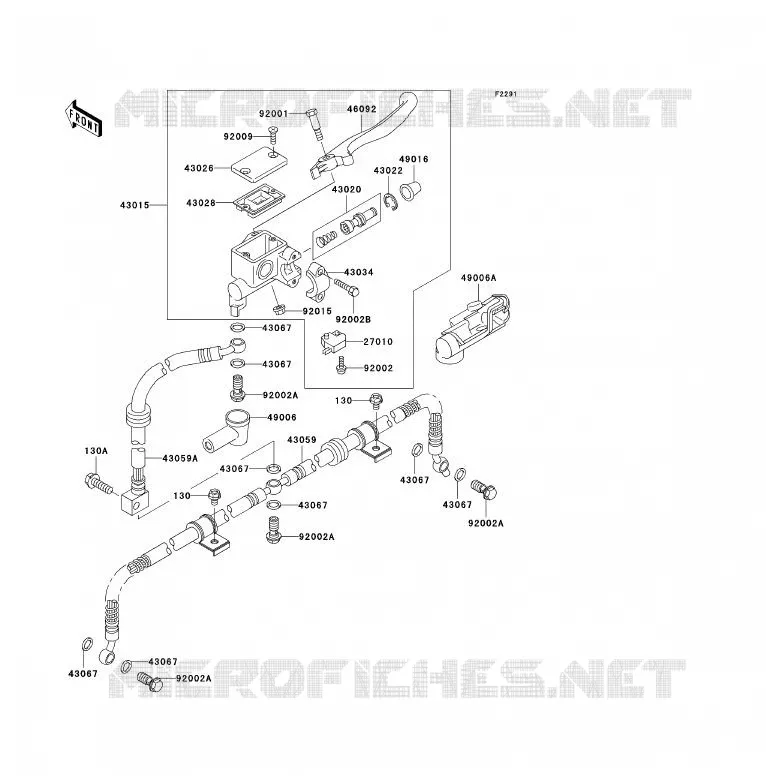 MAITRE CYLINDRE AV Kawasaki QUAD 300 2004 KLF300  KLF300-B17