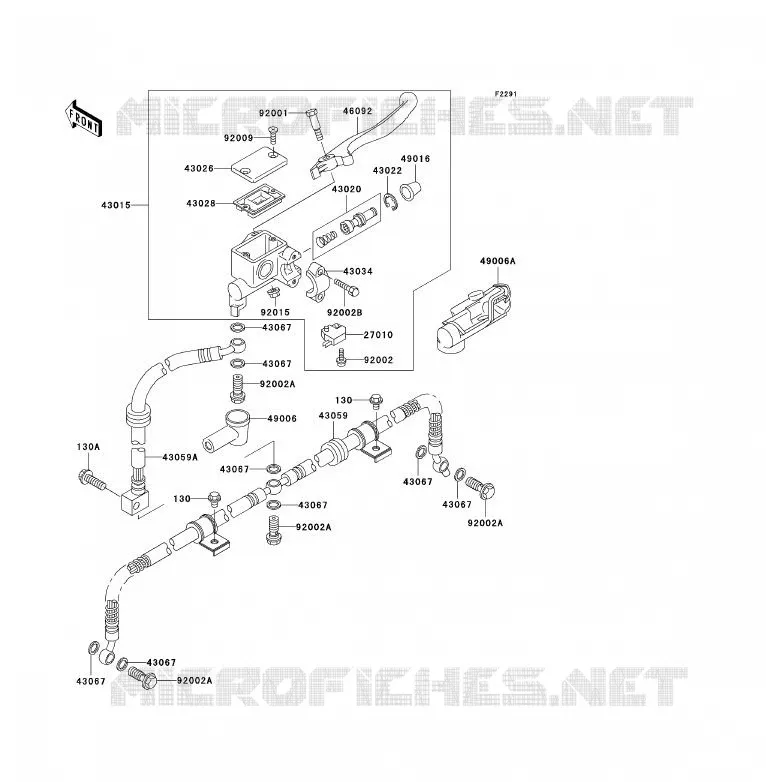 MAITRE CYLINDRE AV Kawasaki QUAD 300 2004 KLF300  KLF300-B17