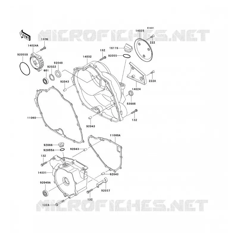 COUVERCLES MOTEUR Kawasaki QUAD 300 2005 KLF300  KLF300-B18