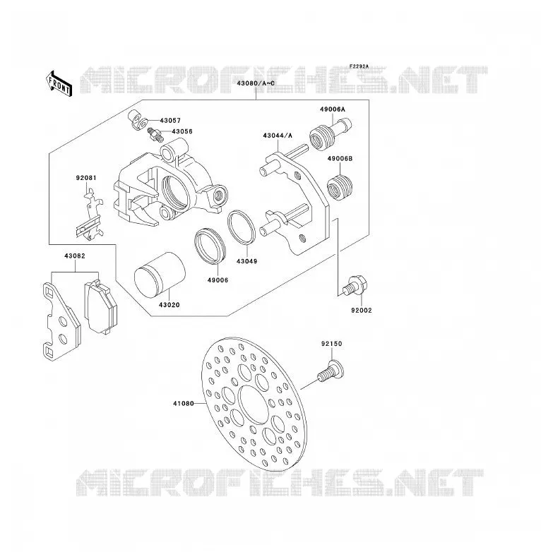 FREIN AVANT Kawasaki QUAD 300 2005 KLF300  KLF300-B18
