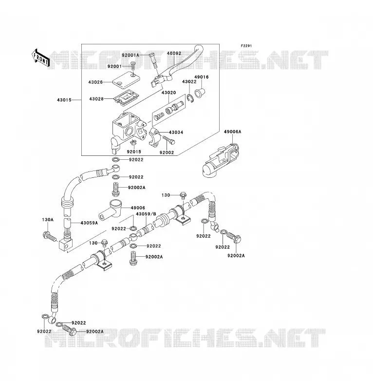 MAITRE CYLINDRE AV Kawasaki QUAD 300 1989 KLF300  KLF300-B2