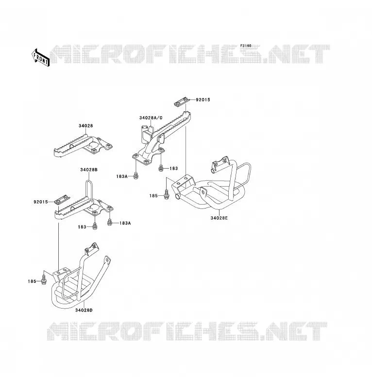REPOSE PIED Kawasaki QUAD 300 1989 KLF300  KLF300-B2