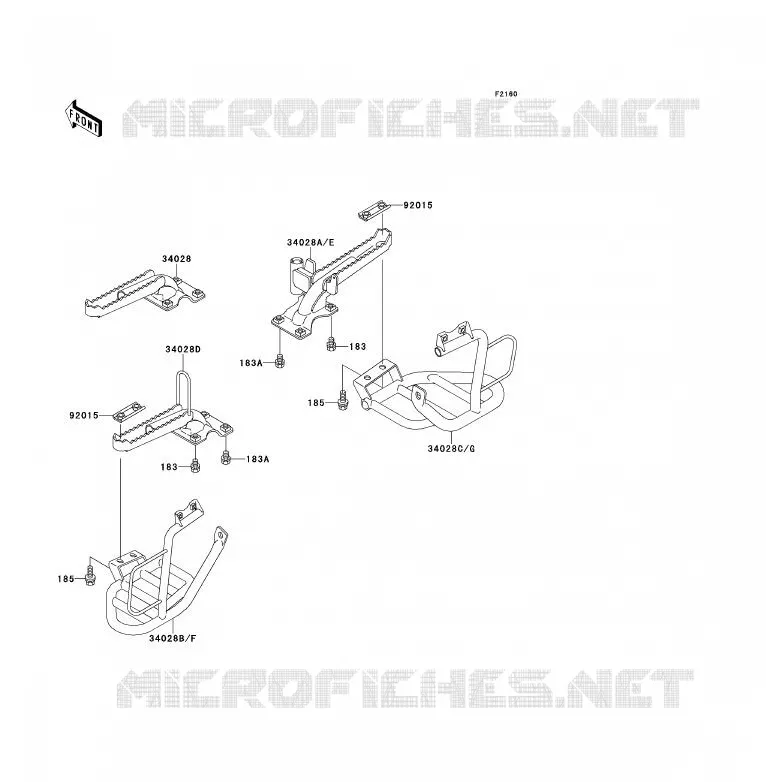 REPOSE PIED Kawasaki QUAD 300 1990 KLF300  KLF300-B3