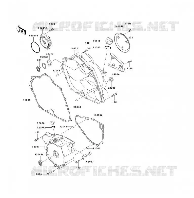 COUVERCLES MOTEUR Kawasaki QUAD 300 1990 KLF300  KLF300-B3