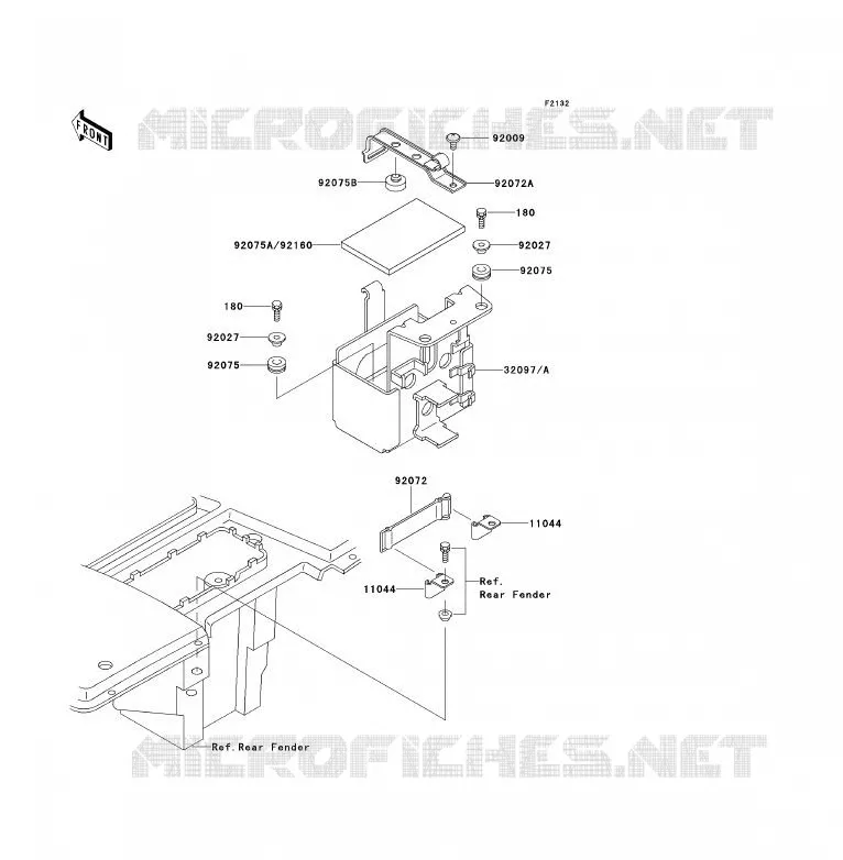 SUPPORT BATTERIE Kawasaki QUAD 300 1990 KLF300  KLF300-B3