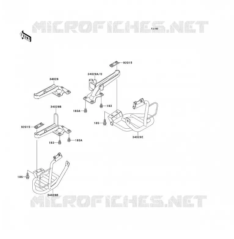 REPOSE PIED Kawasaki QUAD 300 1991 KLF300  KLF300-B4