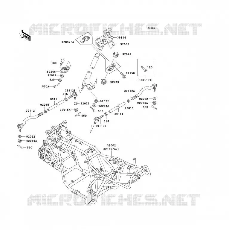 CH&Acirc;SSIS Kawasaki QUAD 300 1991 KLF300  KLF300-B4