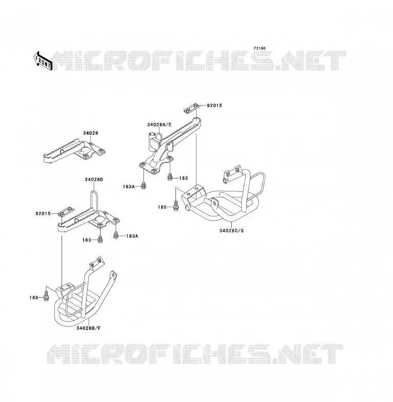 REPOSE PIED Kawasaki QUAD 300 1991 KLF300  KLF300-B4