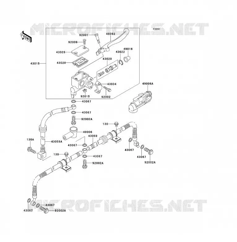 MAITRE CYLINDRE AV Kawasaki QUAD 300 1993 KLF300  KLF300-B6