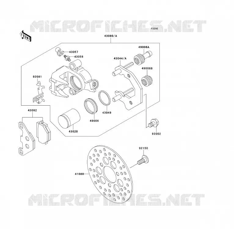 FREIN AVANT Kawasaki QUAD 300 2006 KLF300  KLF300B6F